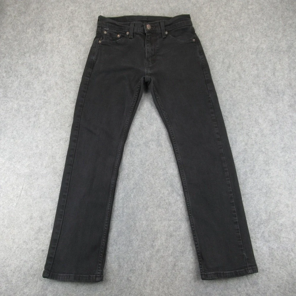 Levis 505 Mens‎ Slim Straight Jeans Black Denim W27 L29 00505-1469